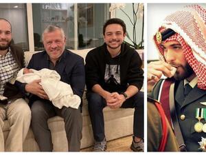 العاهل الأردني عبدالله الثاني وولي العهد الأمير حسين برفقة الأمير هاشم 