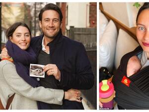 إيلا وودورد مع زوجها وطفلتهما سكاي