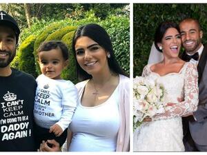 "لوكاس مورا" وزوجته البرازيلية واللبنانية الأصل "لاريسا سعد"