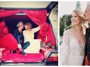 كسينيا سوبشاك وزوجها في سيارة للموتى كسينيا سوبشاك وزوجها في سيارة للموتى