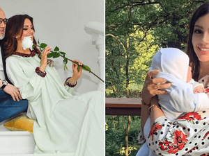 السلطان محمد الخامس وزوجته السابقة ملكة جمال موسكو "أوكسانا فوفودينا" 