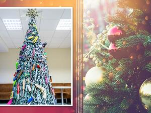 أغرب شجرة ميلاد موجودة في مطار ليتوانيا