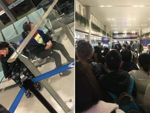 صينيان يهجران ابنيهما في المطار