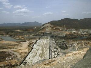 من أعمال تشييد سد النهضة في إثيوبيا