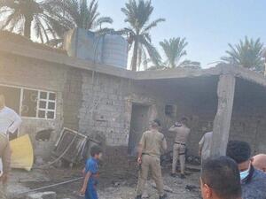 المنزل الذي سقط عليه الصاروخين