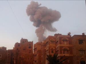 انفجارات عنيفة في صنعاء اثر غارات جوية لمقاتلات التحالف