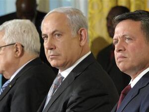 Palestinian President Mahmoud Abbas, Israeli Prime Minister Benjamin Netanyahu, Jordan’s King Abdullah II /AFP