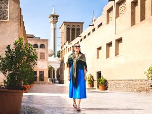 A tourist in old part of Dubai