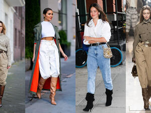 البوت الشتوي مع البناطيل الفضفاضة