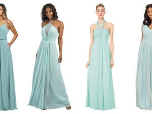 فساتين باللون النعناعي تجمع بين التنوع والتميز