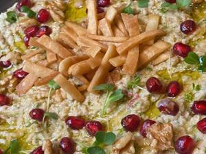 متبل الكوسا المشوية بالشطة والجوز