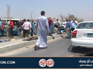 حادث سير وقع على طريق طرة عبر "الأوتوستراد"، في القاهرة. 