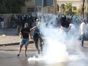 جانب من الاحتجاجات المناهضة للحكومة العراقية