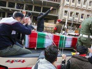 موكب تشييع المهندس وسليماني