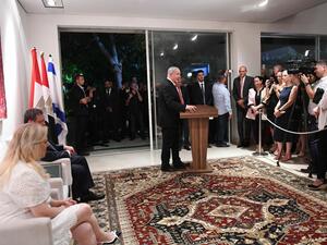  احتفالية أقيمت في مقر إقامة سفير القاهرة لدى إسرائيل، خالد عزمي