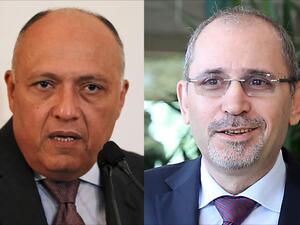 وزيرا خارجية الأردن أيمن الصفدي، ومصر سامح شكري