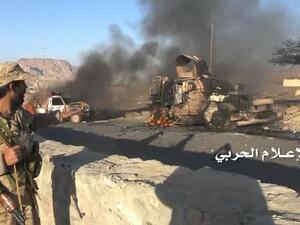 احتراق مركبة سعودية على الحدود مع اليمن