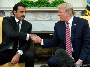 الرئيس الأمريكي ترامب وأمير قطر الشيخ تميم بن حمد آل ثاني
