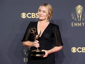 Kate Winslet, winner of Outstanding Lead Actress in a Limited Series or Movie for 'Mare of Easttown,' poses in the press room during the 73rd Primetime Emmy Awards at L.A. LIVE on September 19, 2021 in Los Angeles, California. Rich Fury/Getty Images/AFP (Photo by Rich Fury / GETTY IMAGES NORTH AMERICA / Getty Images via AFP) No Makeup? I'm Still Worth it, Says Kate Winslet