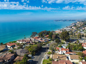 Capistrano Beach taken from the air towards Dana Point.