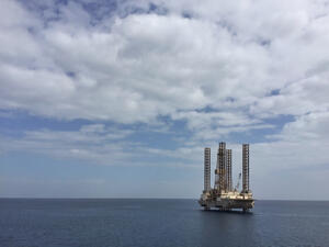 Offshore Jackup Drilling Rig in the Gulf Of Suez.