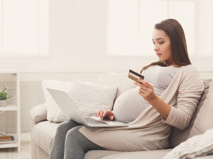 Mother shopping online