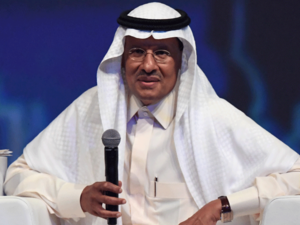 Saudi Arabia's Energy Minister Prince Abdulaziz bin Salman speaks during the opening ceremony of the 24th World Energy Congress (WEC) in the UAE capital Abu Dhabi on September 9, 2019. In his first comments since being appointed by his father King Salman, the minister signalled no major change in approach in Saudi Arabia, the de facto leader of OPEC which pumps about a third of the cartel's oil.