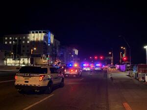 The policeman shot the student after a fight broke out between the two.