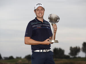Brown with the Portugal Masters trophy