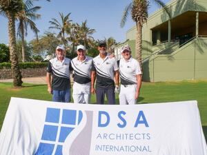 Gullit with the DSA team at Emirates Golf Club