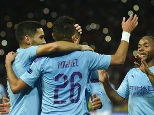 The Algerian once again popped up with a vital goal in a tense match as the Premier League champions battled to a 3-1 victory at Everton