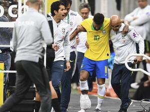 Neymar was forced from the ground in tears as Brazil defeated Qatar in a pre-Copa America friendly on Wednesday.
