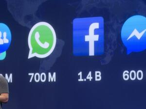 Facebook CEO Mark Zuckerberg speaks at the F8 summit in San Francisco. (Josh Edelson / AFP)