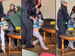 German police and child protection agency officers appeared in a controversial video forcibly taking a Muslim boy from his family