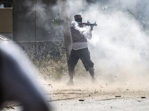 A fighter loyal to the internationally recognised Government of National Accord (GNA) fires a rocket-propelled grenade during clashes with forces loyal to strongman Khalifa Haftar south of the capital Tripoli's suburb of Ain Zara, on April 25, 2019.  FADEL SENNA / AFP