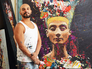 Egyptian artist Hossam Dirar has opened up a new exhibition. (Twitter)
