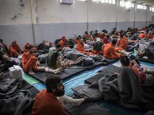Kurdish sources say around 12,000 Isis fighters including Syrians, Iraqis as well as foreigners from 54 countries are being held in Kurdish-run prisons in northern Syria (Picture: AFP)