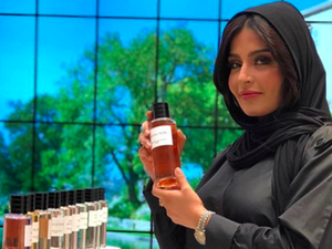 Social media influencer, and popular make-up artist Budoor al-Ibrahim sparked controversy in Saudi Arabia after her massage oil promotion.(Instagram/makeup_doodi)