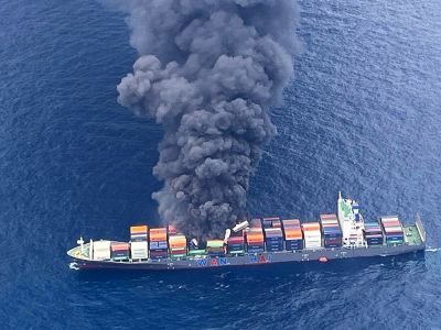 tanker on fire