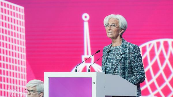 IMF managing director Christine Lagarde addressing the Astana Economic Forum in Nur-Sultan.