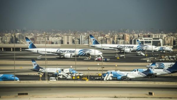 Egypt Air planes on the tarmac of Cairo international Airport. 