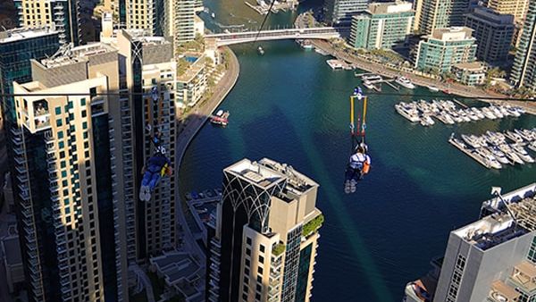 The XLine Dubai Marina goes from the Amwaj Towers in JBR to Dubai Marina Mall