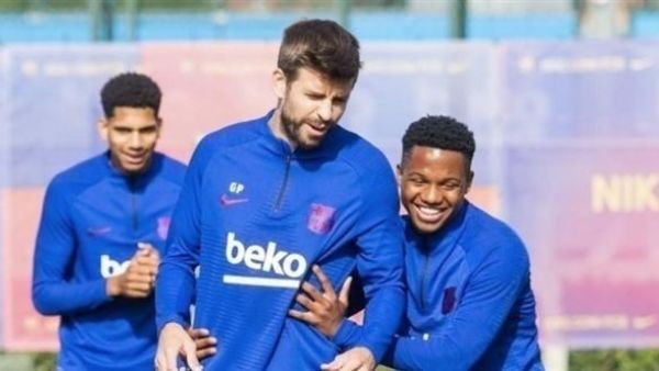 جانب من تدريبات برشلونة