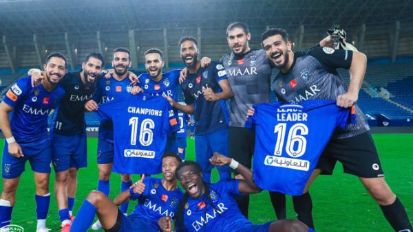 Al-Hilal secured a 16th SPL title on Saturday after a 4-1 win over Al-Hazem. (Twitter: @AlHilal_EN)