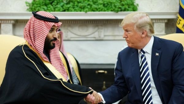 Trump (R) hosted Mohammed bin Salman at the White House in March (AFP/ File)