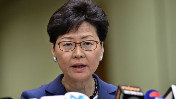 Chief Executive Carrie Lam holds a press conference in Hong Kong on June 10, 2019, a day after the city witnessed its largest street protest in at least 15 years as crowds massed against plans to allow extraditions to China. (AFP/ File Photo)