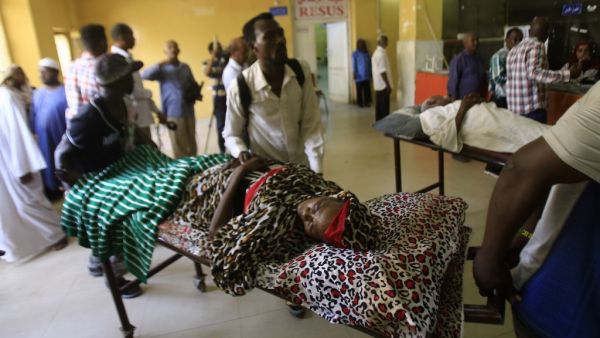 Patients in a hospital in Khartoum's twin city of Omdurman are shown on June 10, 2019 receiving treatment during a visit organised by Sudan's Health Ministry which claimed medical services. (AFP)