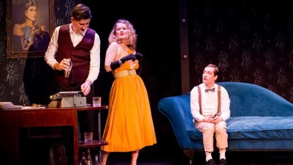 Didier Brice, Julie Delarme and Victor Boulenger in a scene from Victoire Berger-Perrin's “En Attendant Bojangles,” staged through Sunday at Hotel Bustan. (Photo courtesy of Persona Productions)