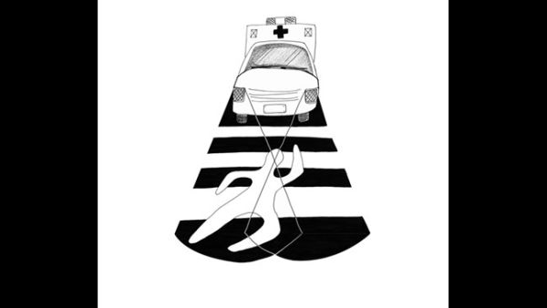 Atme's illustration for the story "X Marks the Spot," from Mourtada's "55 Slightly Sinister Stories." (Photos courtesy of the artist.) Atme's illustration for the story "X Marks the Spot," from Mourtada's "55 Slightly Sinister Stories." (Photos courtesy of the artist.)