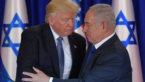 US president Donald Trump (L) with Israeli PM Netanyahu. (AFP/ File)